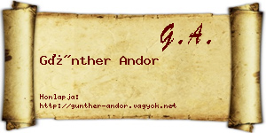Günther Andor névjegykártya
