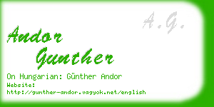 andor gunther business card
